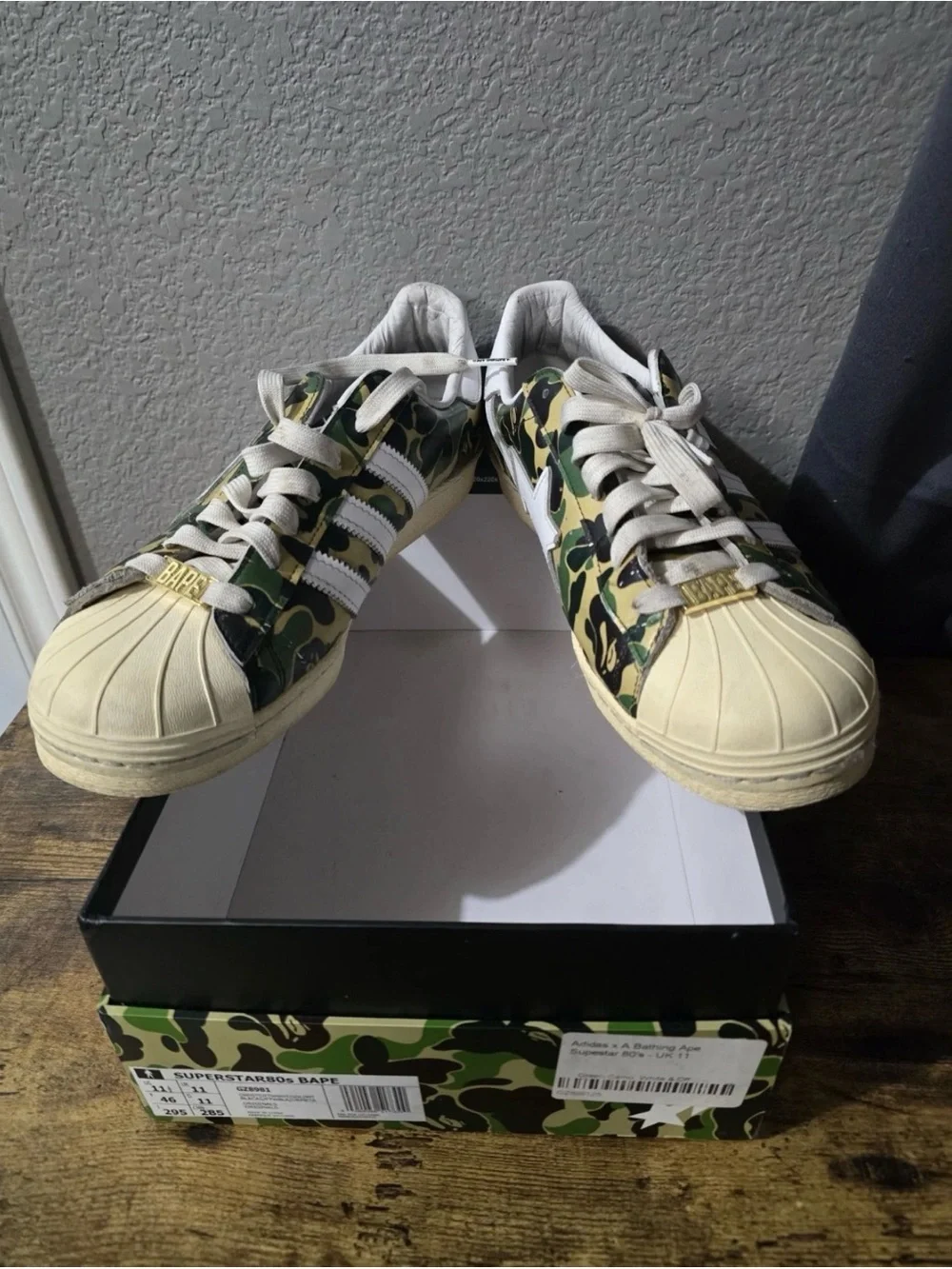 adidas Originals x Bape Superstar Sneakers in Green/Black/White Camo